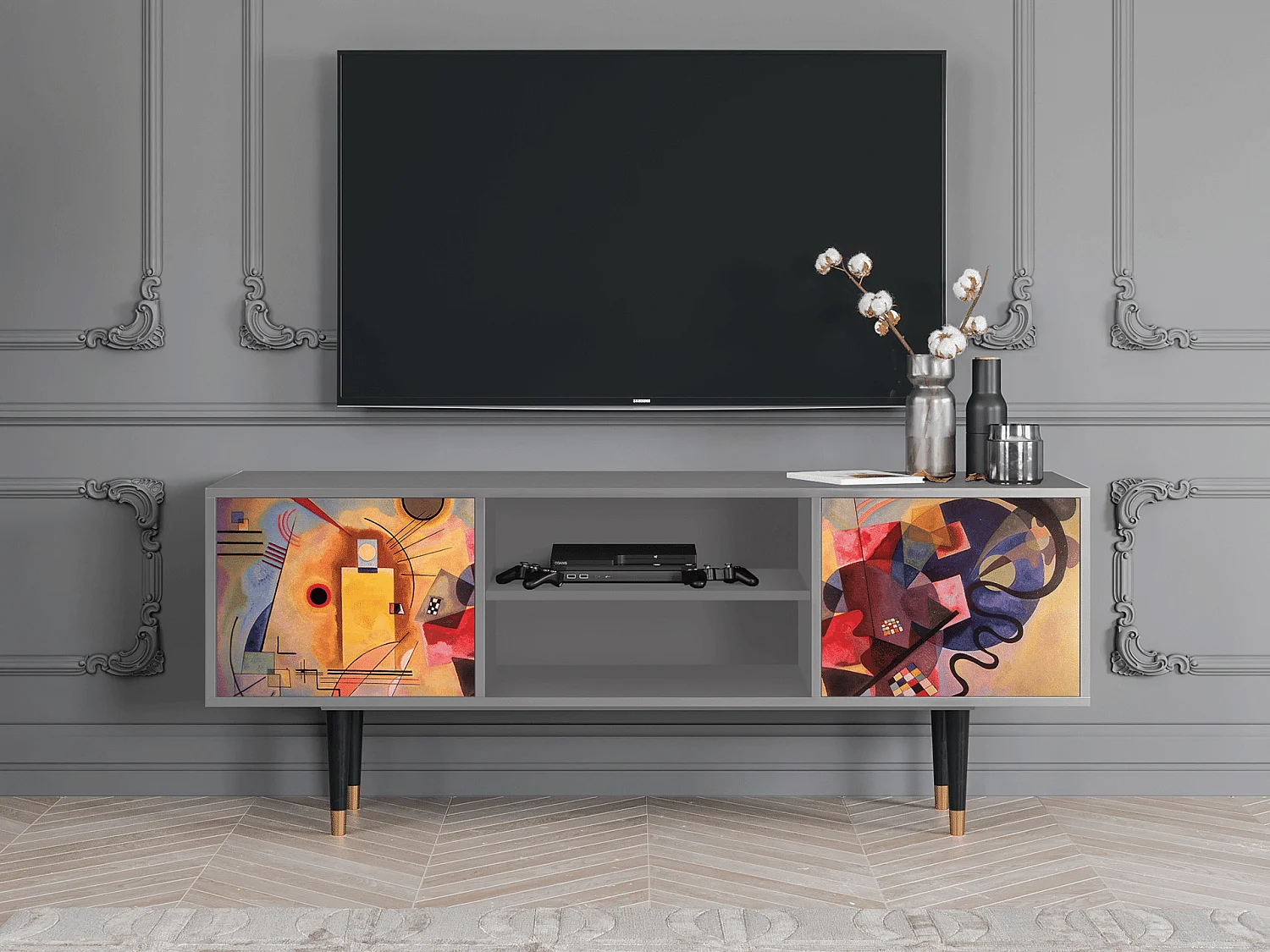 Mueble de TV - 170х69х48 cm - T2 - Modern Art, Cinza