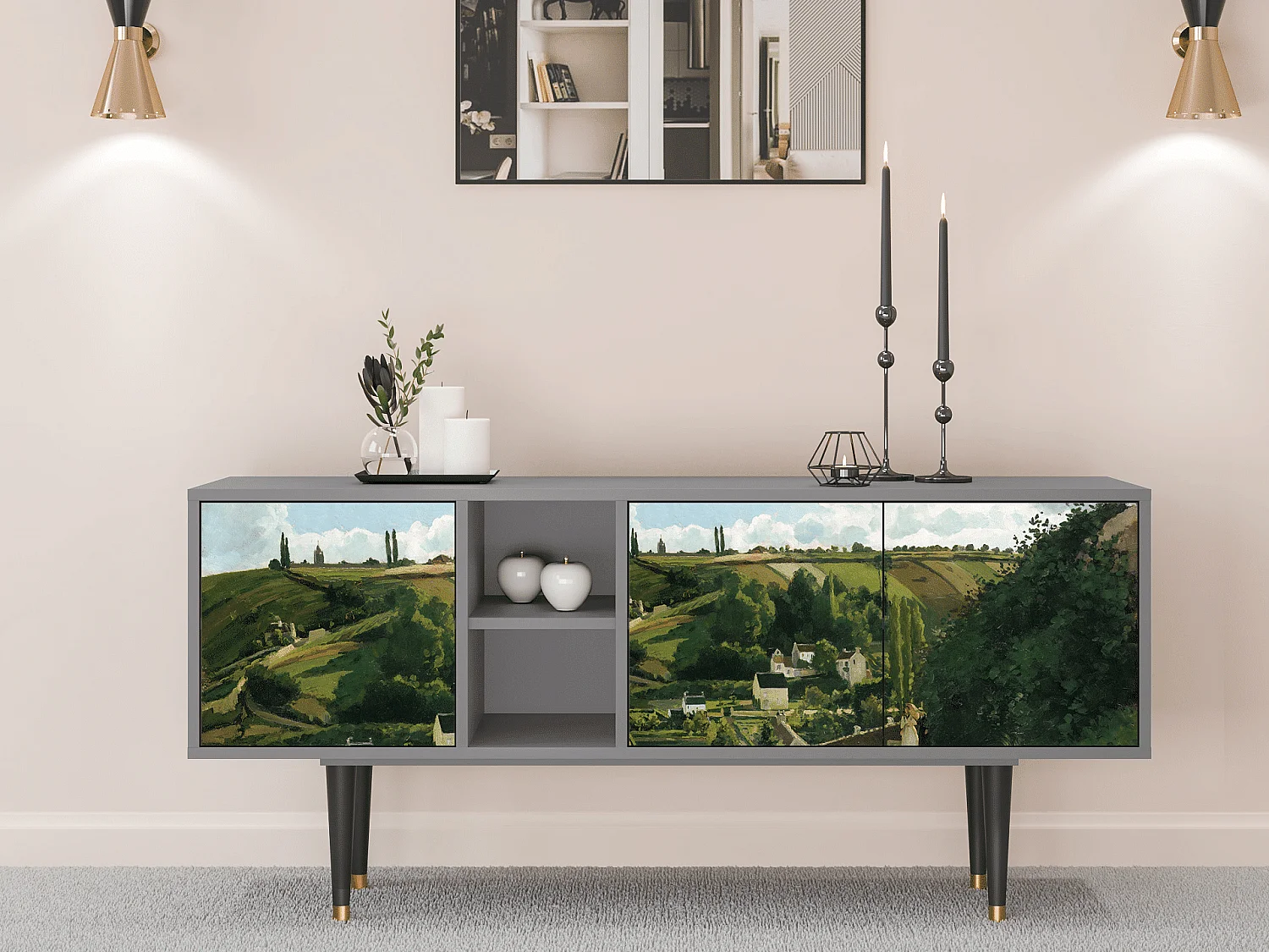 Meuble TV - 150х69х41 cm - T5 - Jalais Hill by Pissarro, Gris