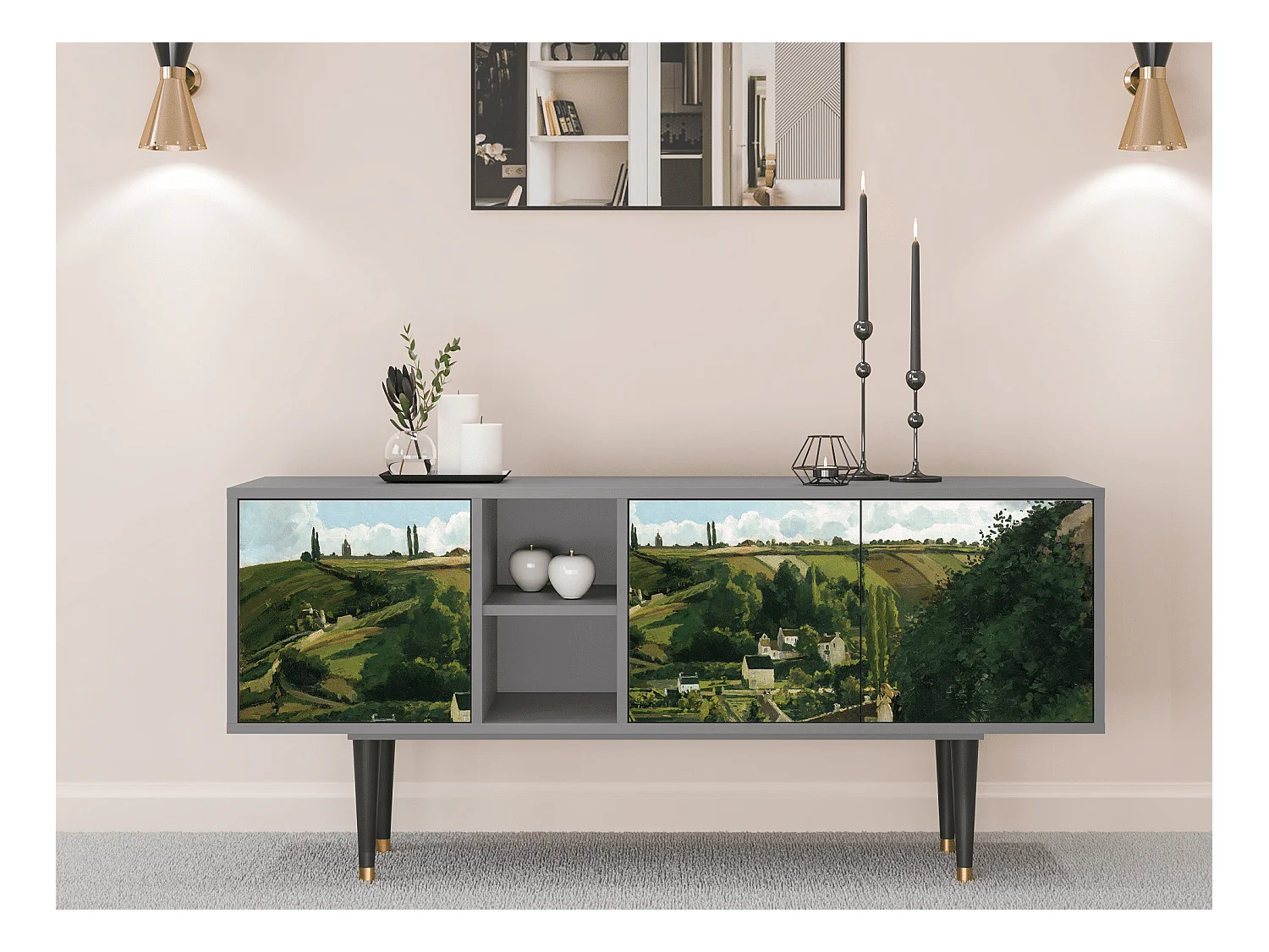 Meuble TV - 150х69х41 cm - T5 - Jalais Hill by Pissarro, Gris