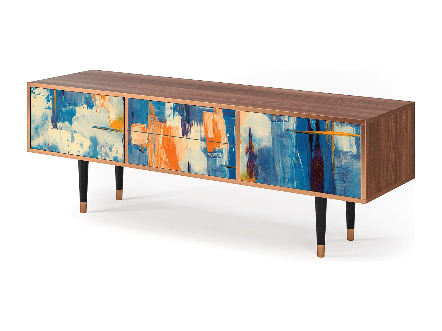 Meuble TV - 170х59х48 cm - T4 - Abstract Expressionism, Noyer