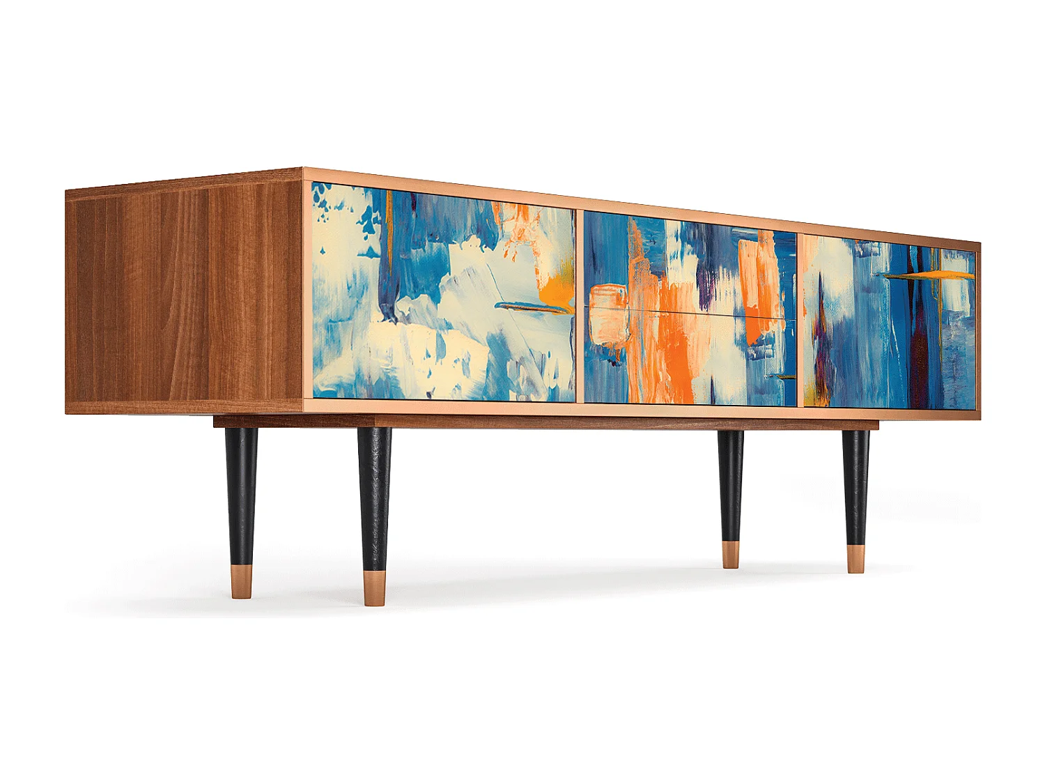 Meuble TV - 170х59х48 cm - T4 - Abstract Expressionism, Noyer