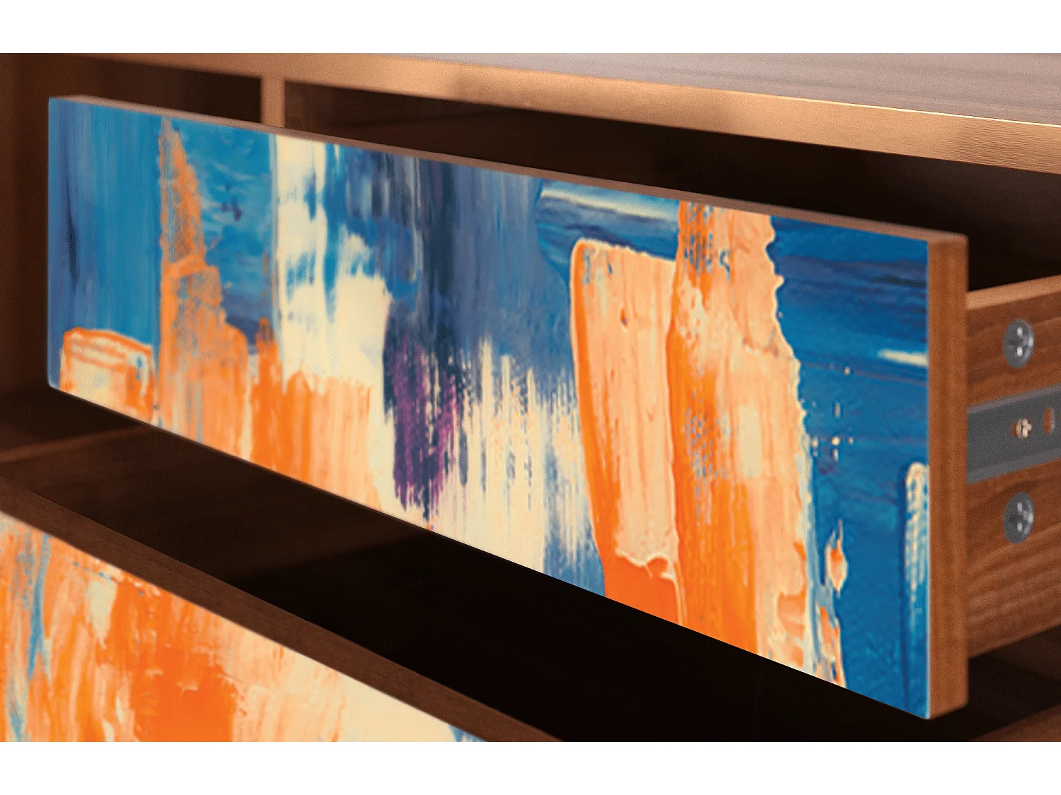 Meuble TV - 170х59х48 cm - T4 - Abstract Expressionism, Noyer