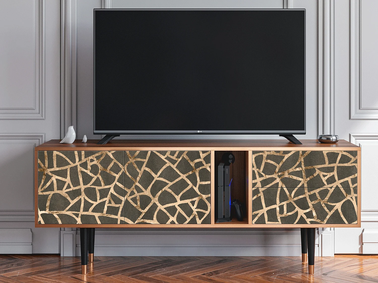Mueble de TV - 170х69х48 cm - T1 - Enlarged Leaf, Nogal