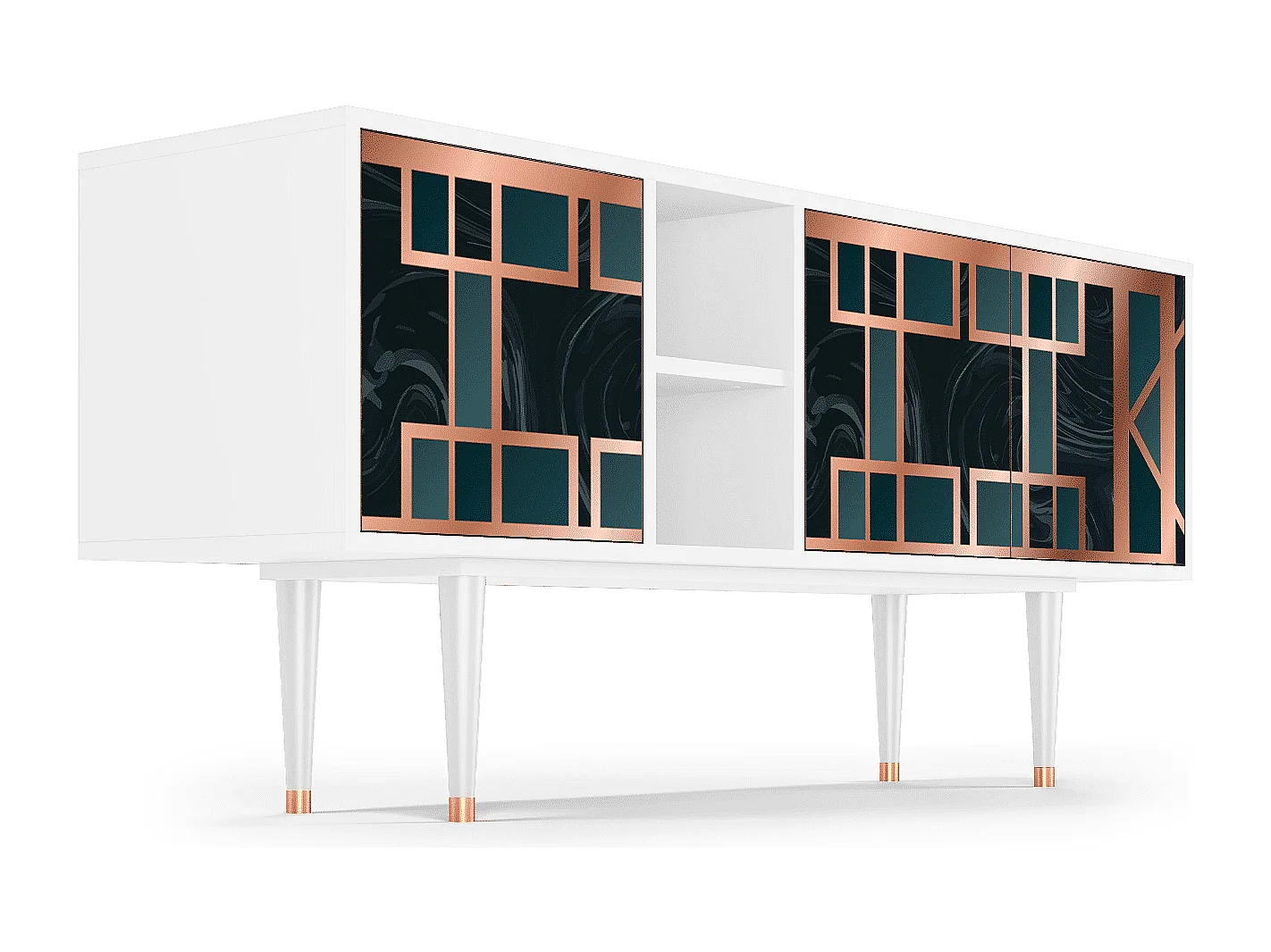 Meuble TV - 150х69х41 cm - T5 - Emerald Metro, Blanc