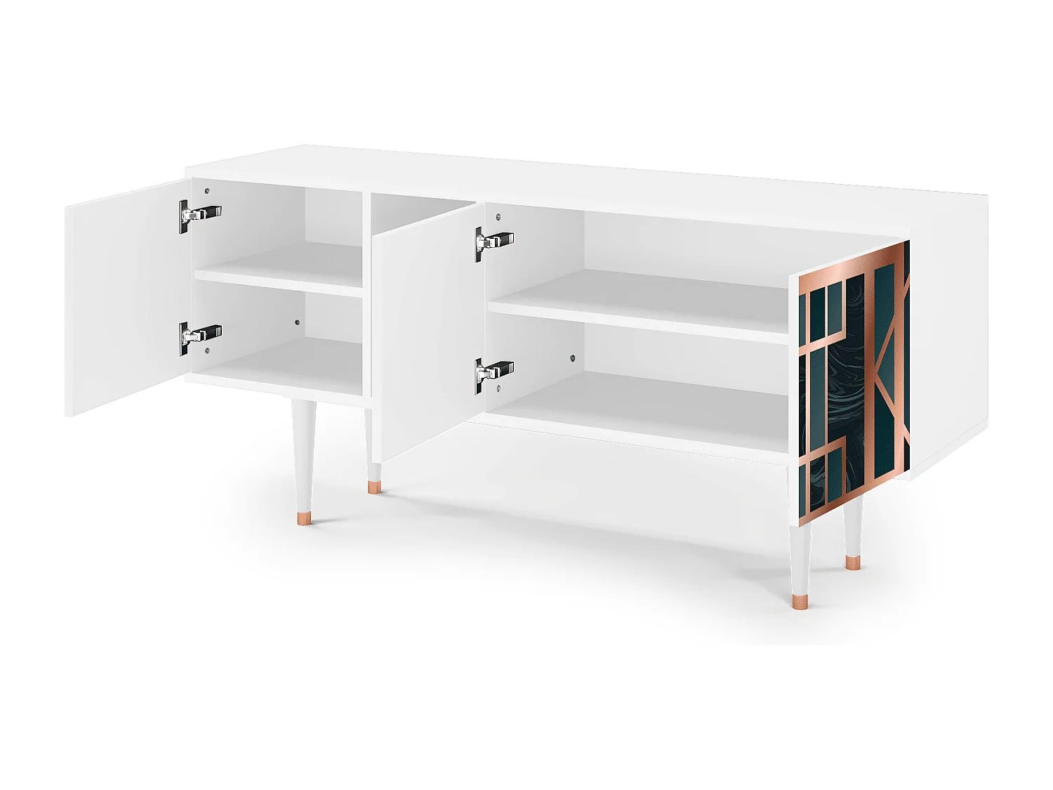 Meuble TV - 150х69х41 cm - T5 - Emerald Metro, Blanc