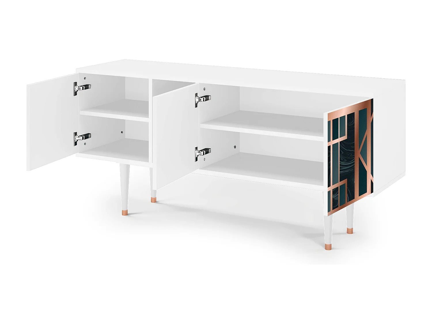 Meuble TV - 150х69х41 cm - T5 - Emerald Metro, Blanc