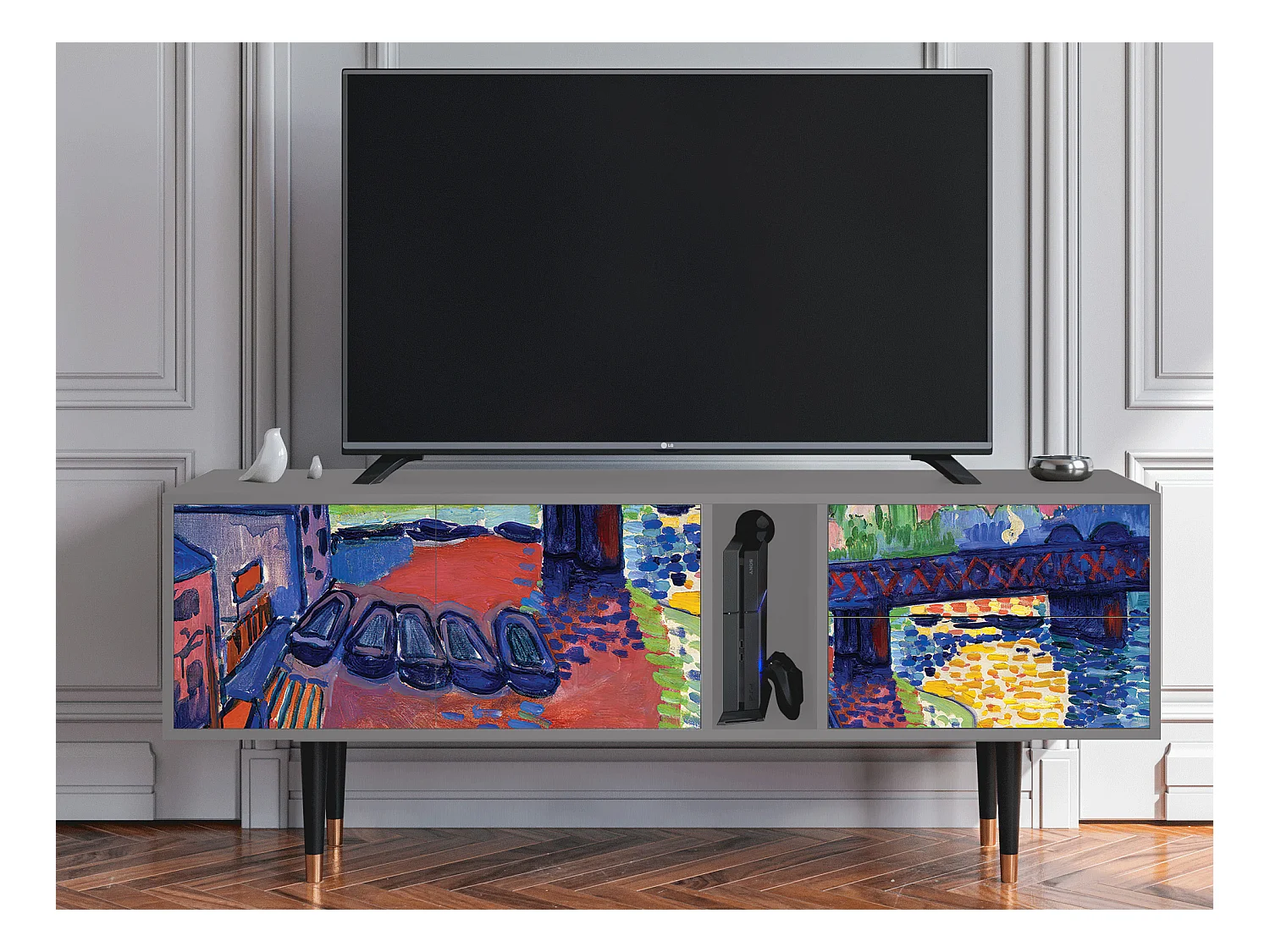 Meuble TV - 170х69х48 cm - T1 - Charing Cross Bridge, Gris