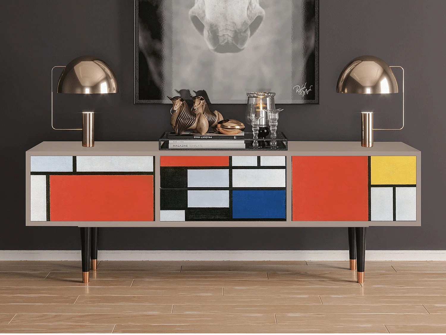 TV-Möbel - 170х59х48 cm - T4 - Composition, Latte