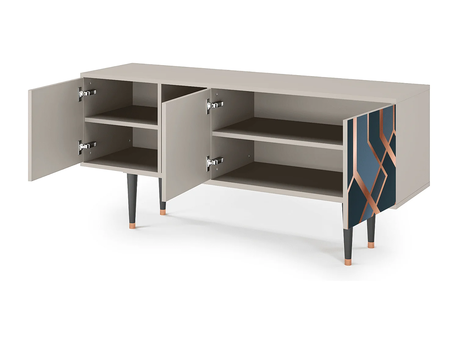 Meuble TV - 150х69х41 cm - T5 - Ashy 1920', Sable