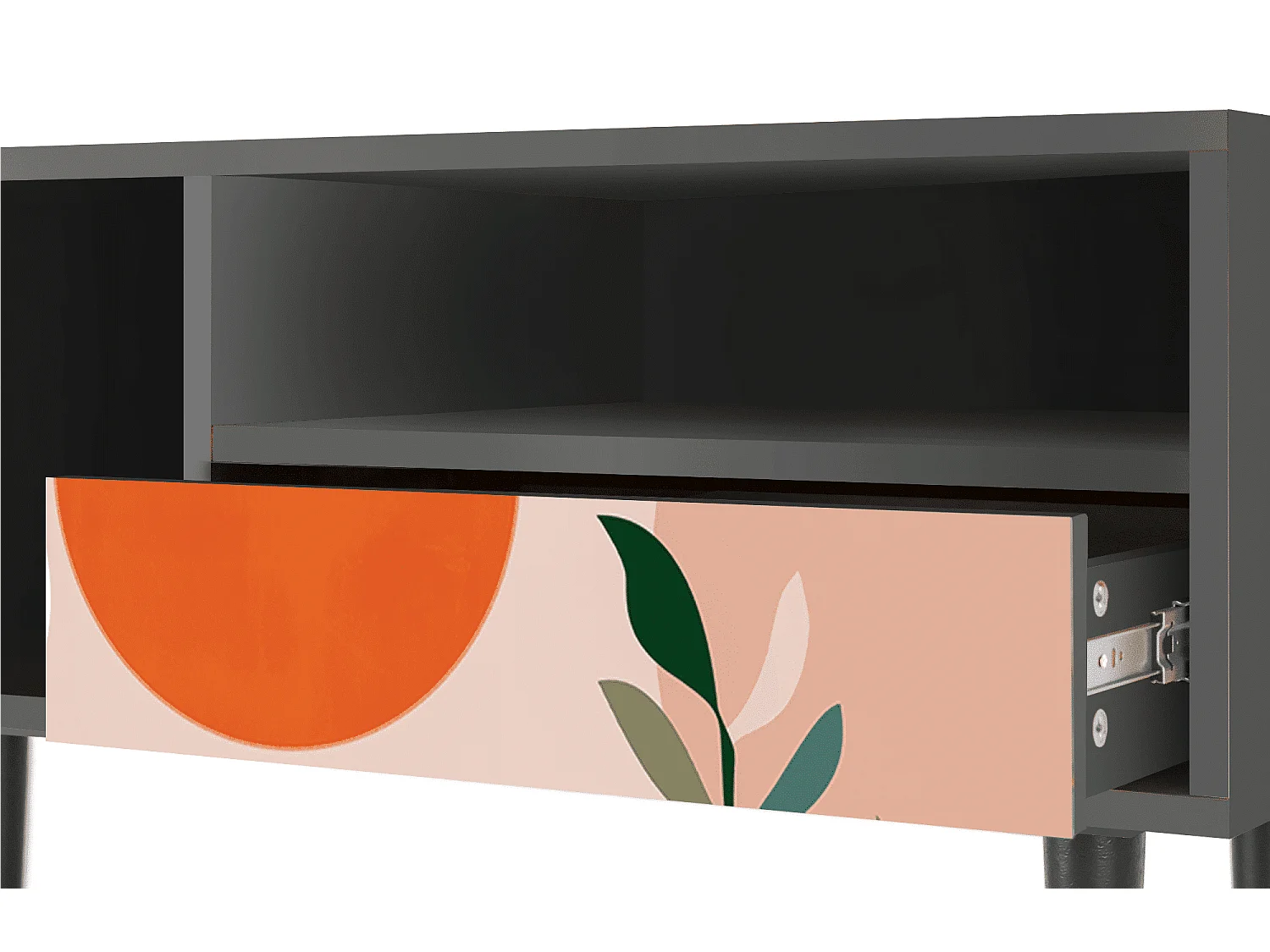 Meuble TV - 115х59х48 cm - T3 - Artwork, Anthracite