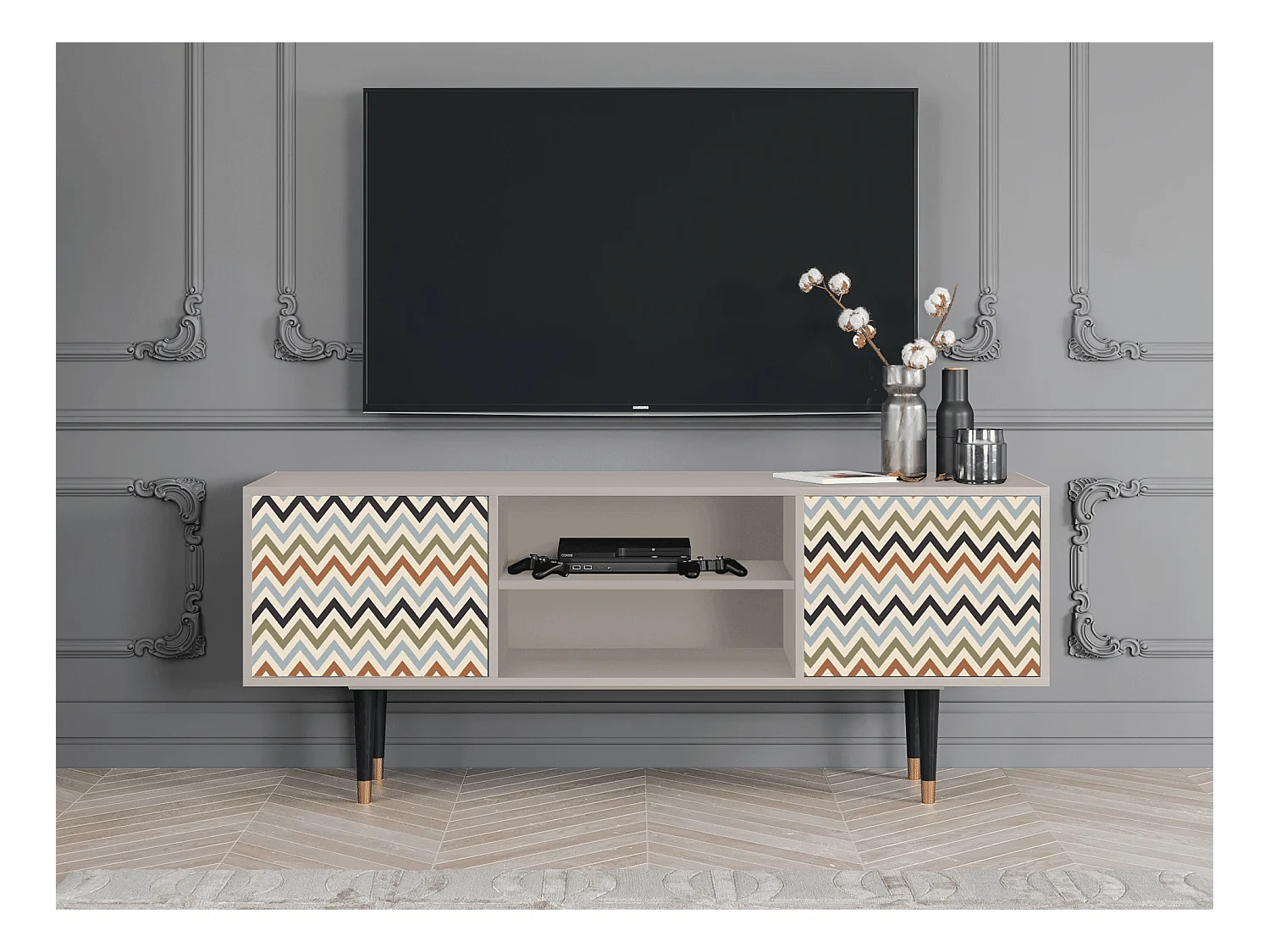 Meuble TV - 170х69х48 cm - T2 - Bright Ripple, Sable