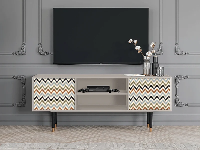 Mueble de TV - 170х69х48 cm - T2 - Bright Ripple, Areia