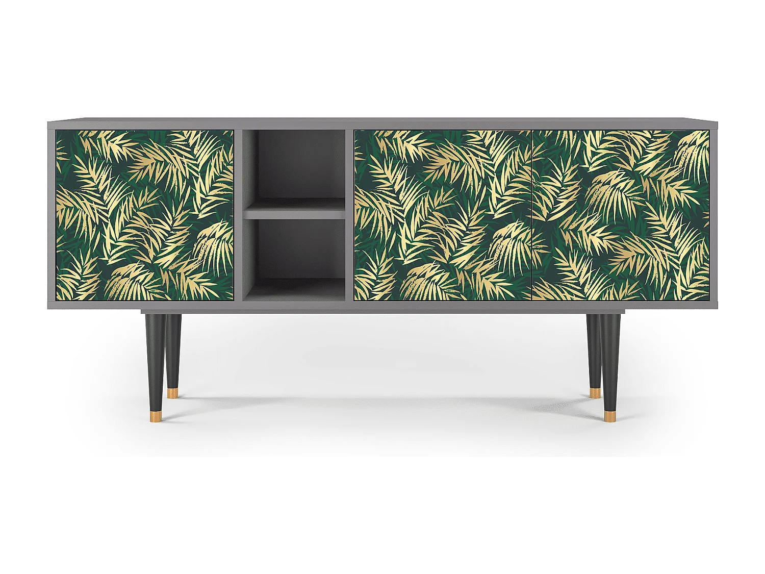 Szafka RTV - 150х69х41 cm - T5 - Sunny Palm Tree, Szary