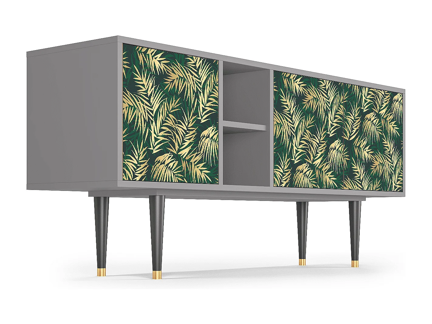 Szafka RTV - 150х69х41 cm - T5 - Sunny Palm Tree, Szary