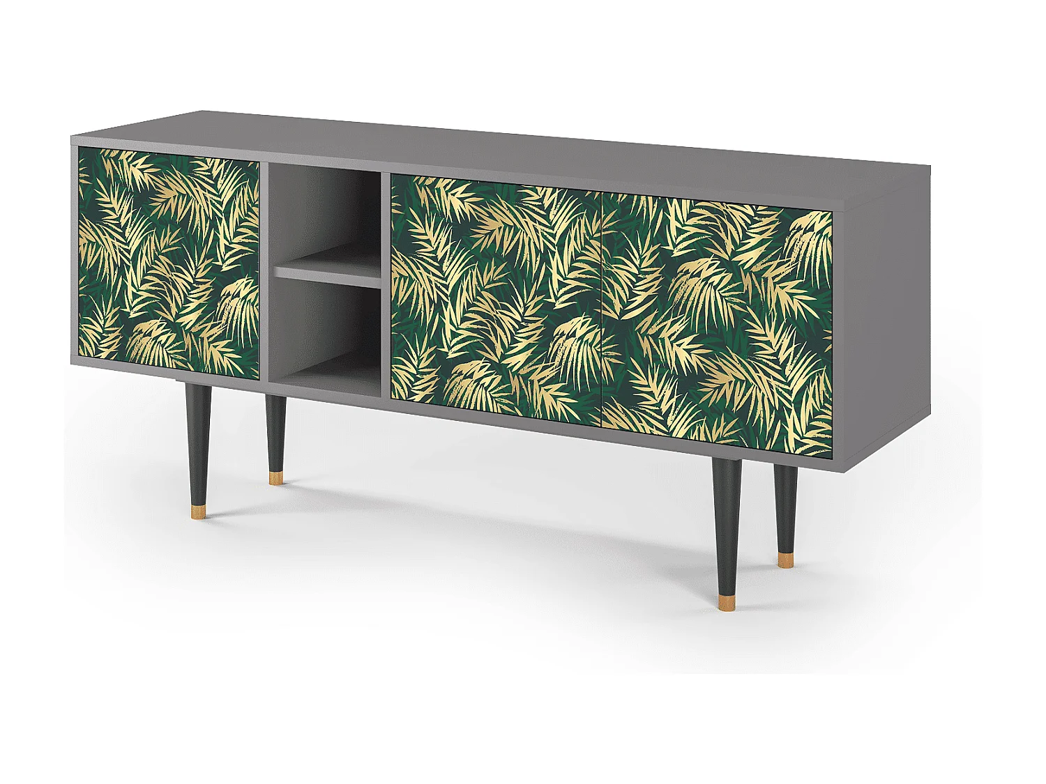 Meuble TV - 150х69х41 cm - T5 - Sunny Palm Tree, Gris