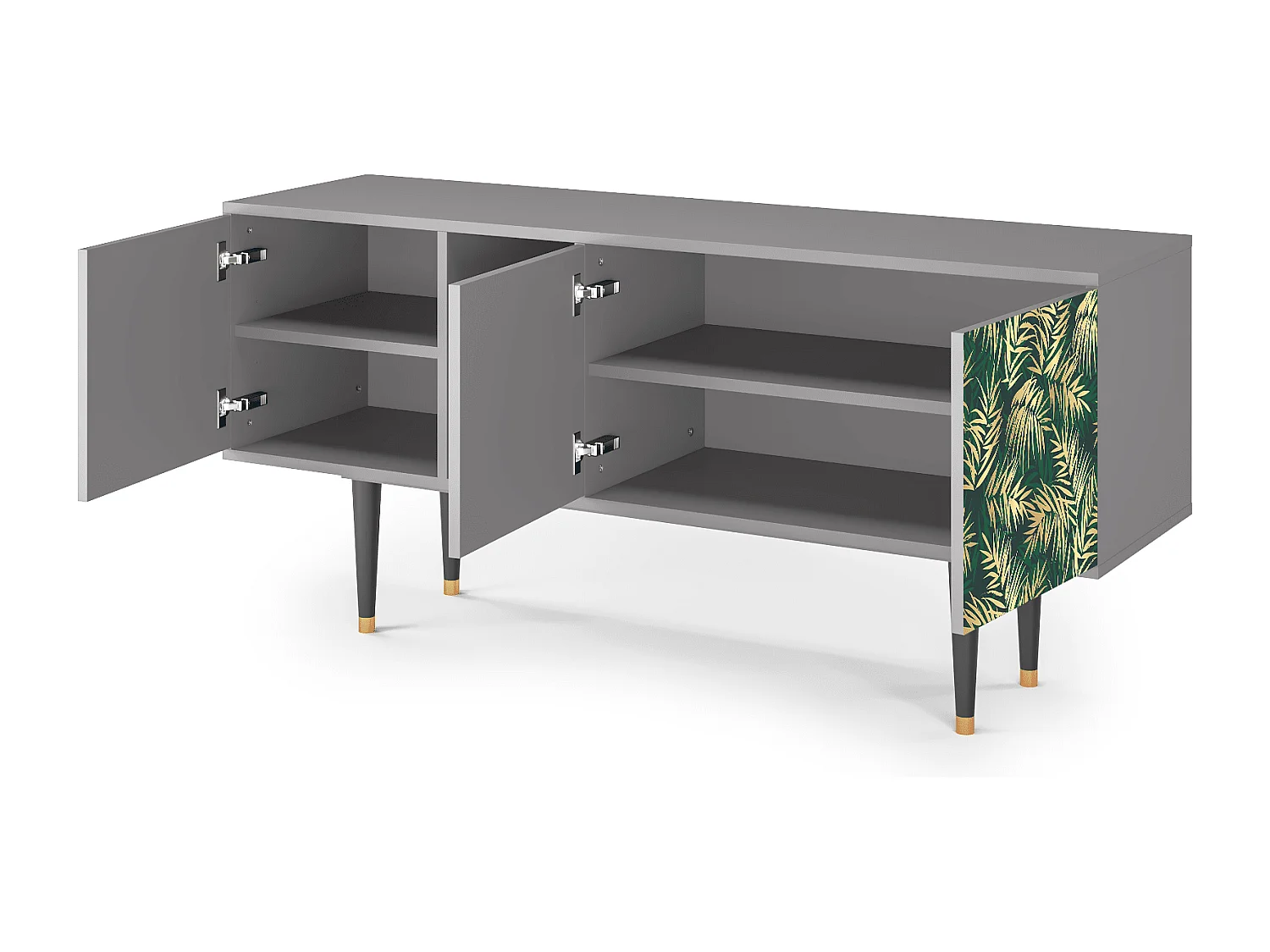 Meuble TV - 150х69х41 cm - T5 - Sunny Palm Tree, Gris