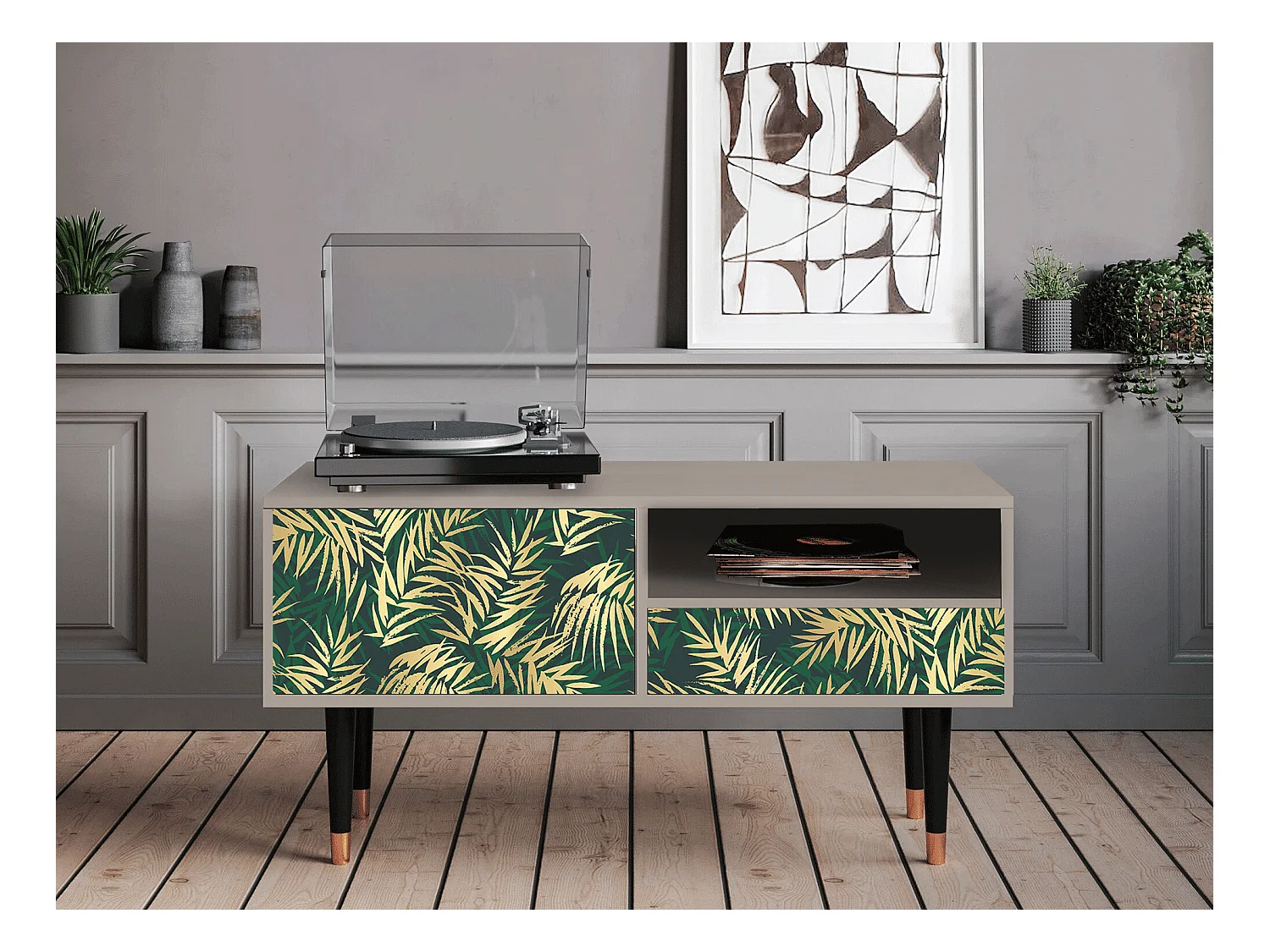 Mobile TV - 115х59х48 cm - T3 - Sunny Palm Tree, Sabbia
