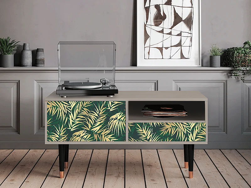 Mueble de TV - 115х59х48 cm - T3 - Sunny Palm Tree, Arena