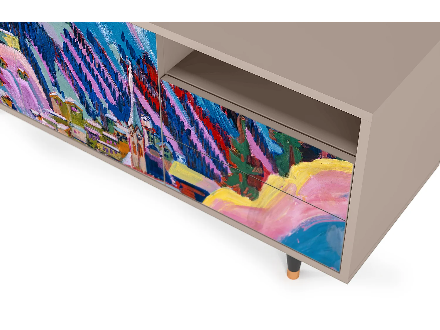 Meuble TV - 125х56х41 cm - T7 - Davos Winter, Latte