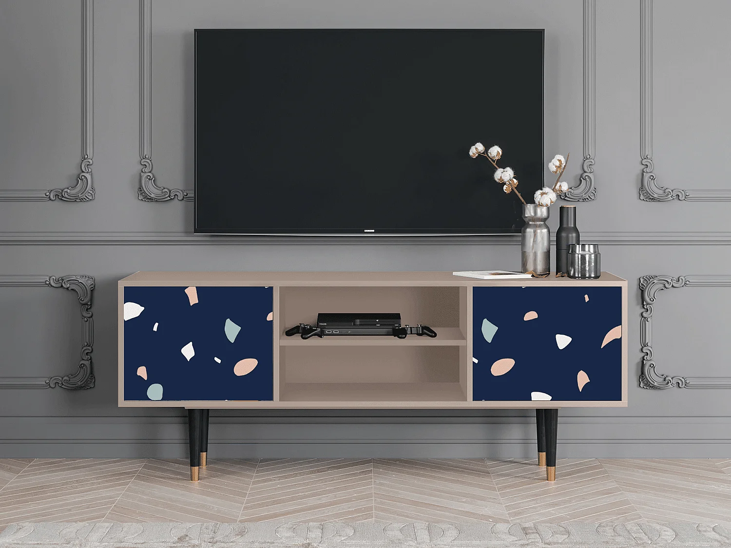 Meuble TV - 170х69х48 cm - T2 - Space Satellites, Latte