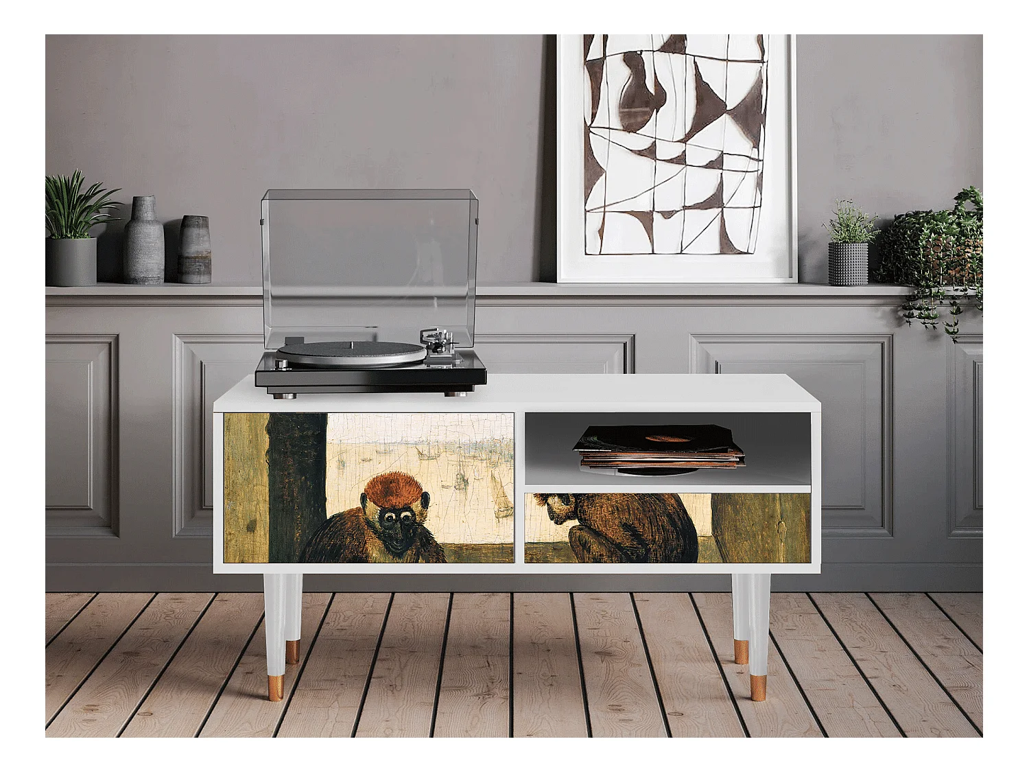 TV-Möbel - 115х59х48 cm - T3 - Two Monkeys, Weiß