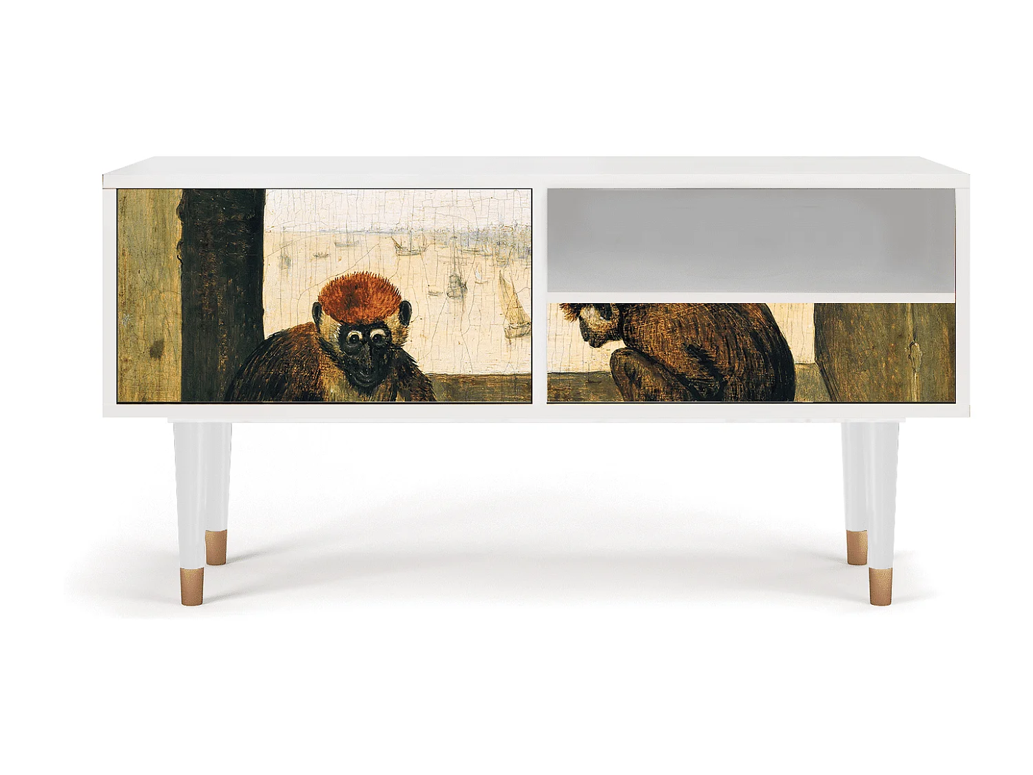 Mueble de TV - 115х59х48 cm - T3 - Two Monkeys, Blanco
