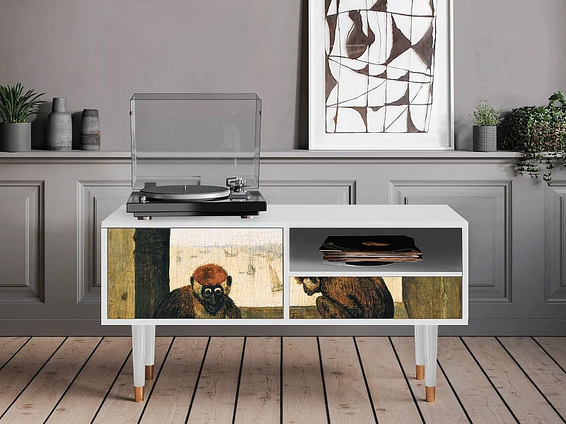 Mueble de TV - 115х59х48 cm - T3 - Two Monkeys, Blanco