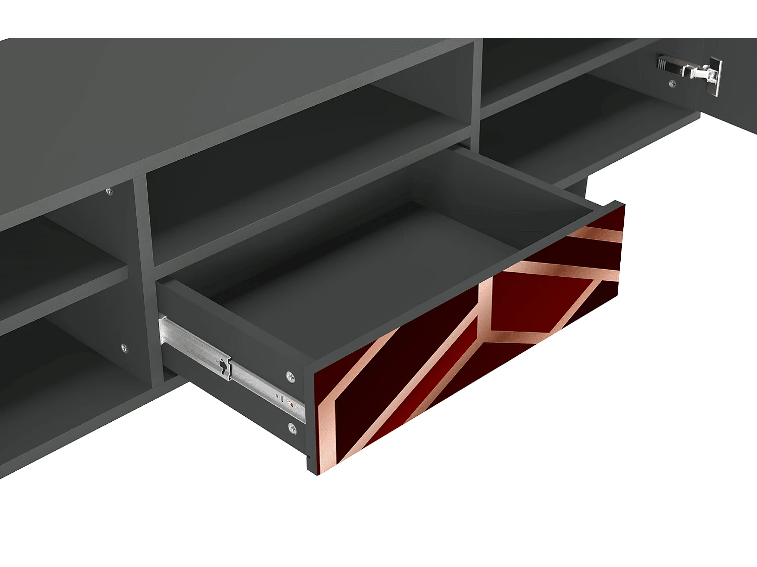 Szafka RTV - 170х59х41 cm - T6 - Velvet 1920's, Antracyt