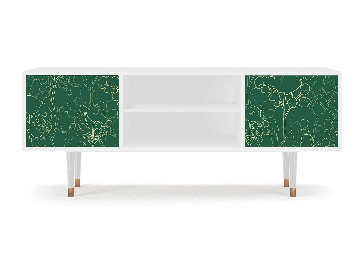 Meuble TV - 170х69х48 cm - T2 - Emerald Forest, Blanc