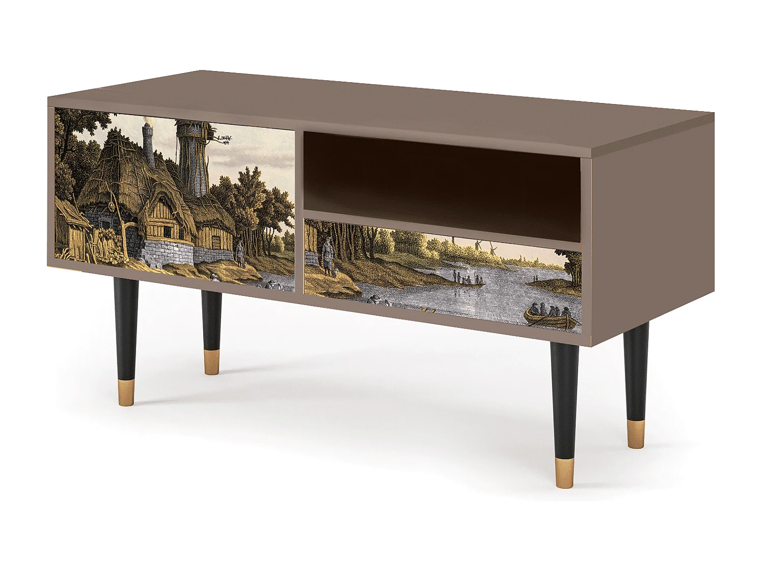 Mobile TV - 115х59х48 cm - T3 - Mill along a River, Latte