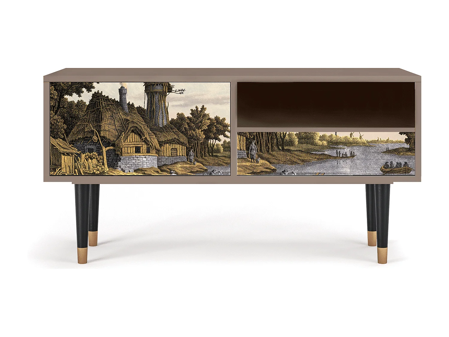 Meuble TV - 115х59х48 cm - T3 - Mill along a River, Latte