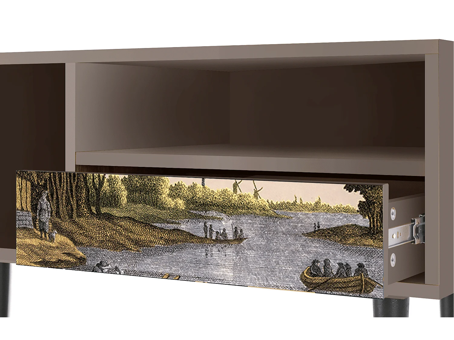 Meuble TV - 115х59х48 cm - T3 - Mill along a River, Latte