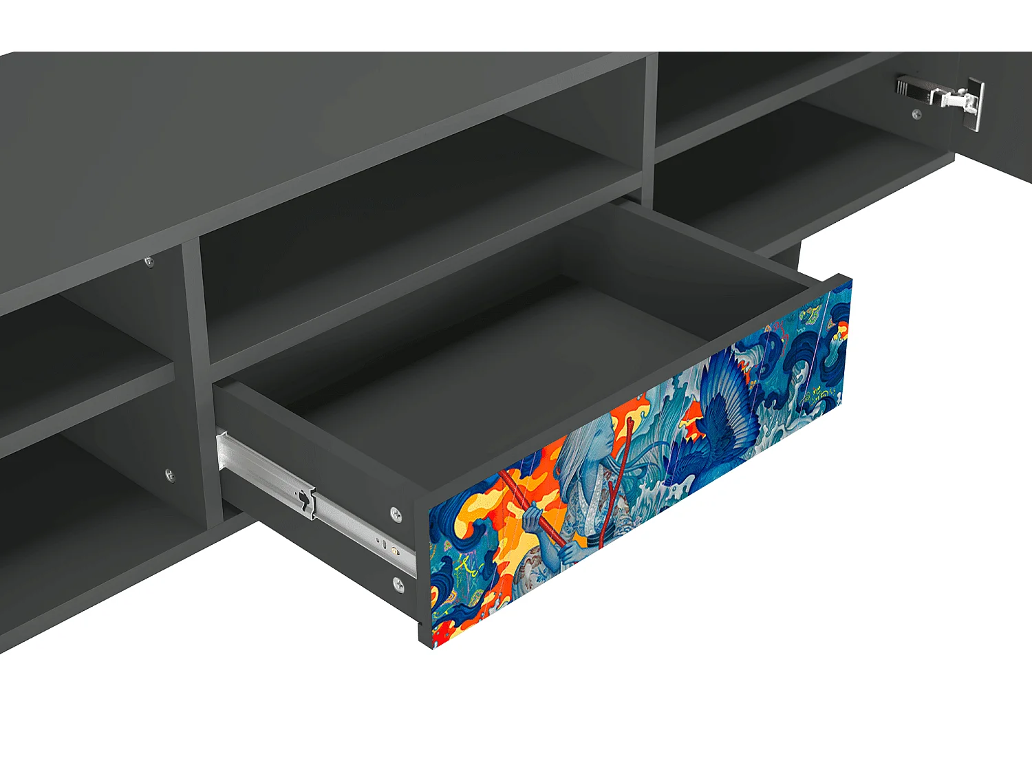 Meuble TV - 170х59х41 cm - T6 - The Girl - James Jean, Anthracite