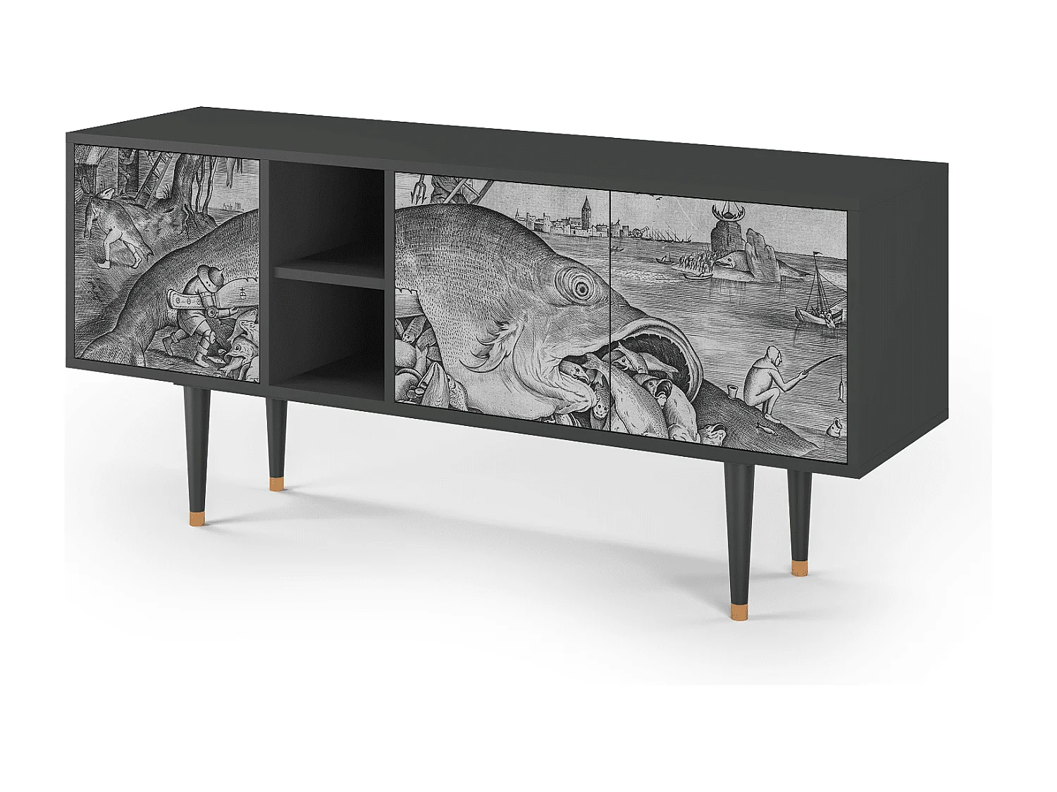 TV-Möbel - 150х69х41 cm - T5 - Big Fish Eat Little, Anthrazit