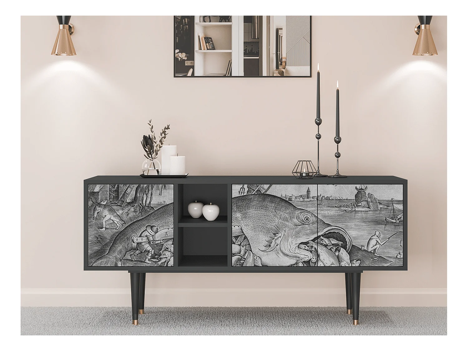 Meuble TV - 150х69х41 cm - T5 - Big Fish Eat Little, Anthracite
