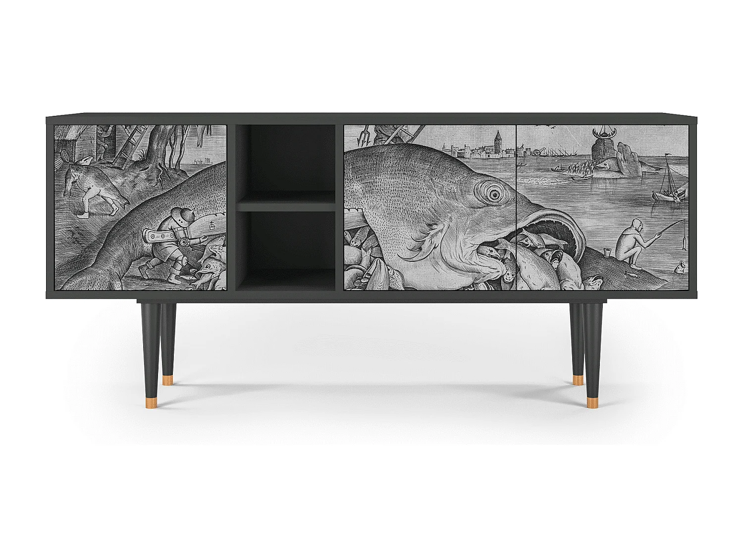 Meuble TV - 150х69х41 cm - T5 - Big Fish Eat Little, Anthracite