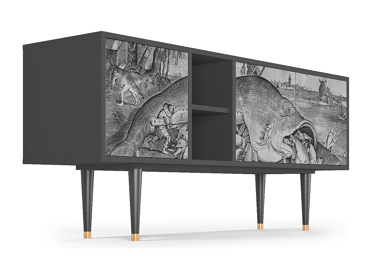 Meuble TV - 150х69х41 cm - T5 - Big Fish Eat Little, Anthracite