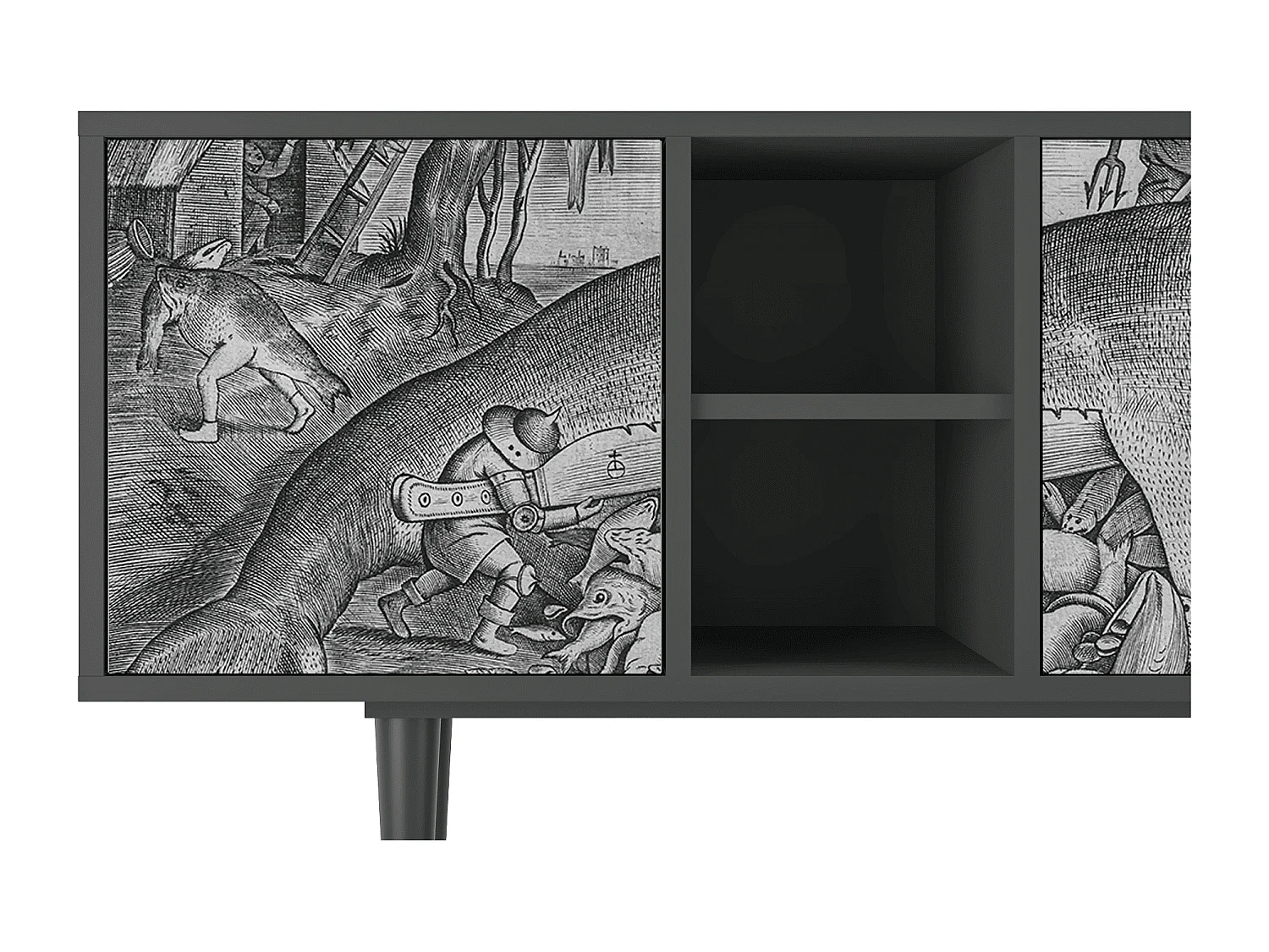 Meuble TV - 150х69х41 cm - T5 - Big Fish Eat Little, Anthracite