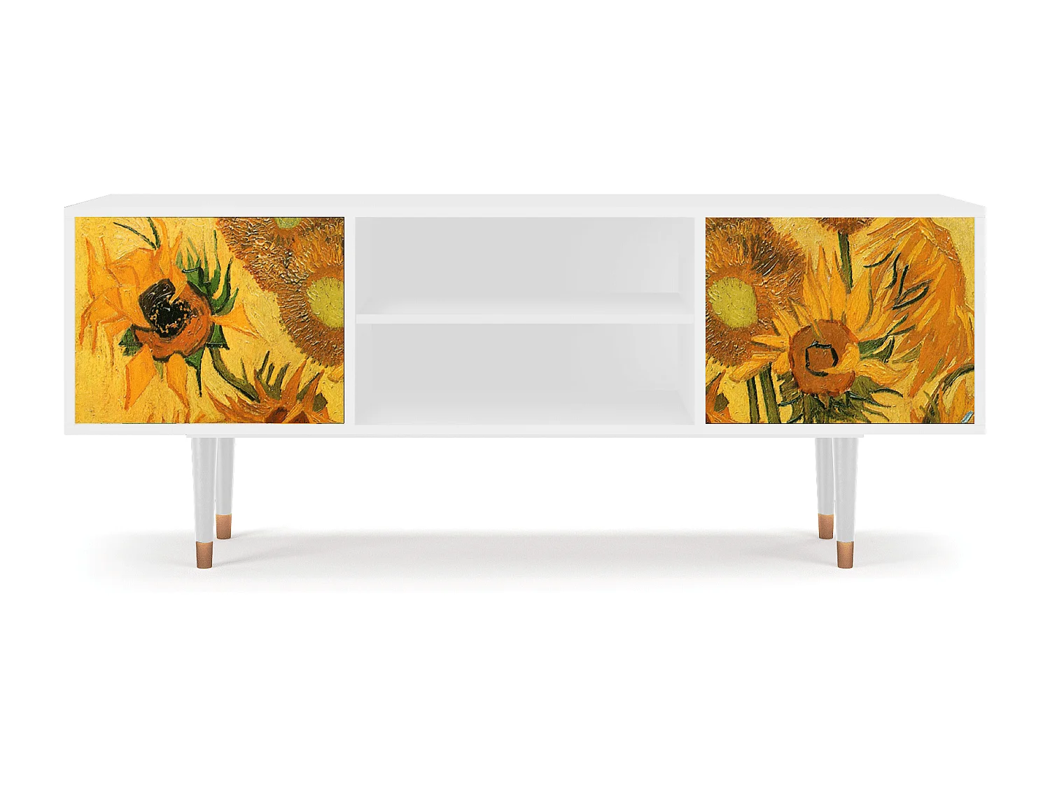 Meuble TV - 170х69х48 cm - T2 - Sunflowers, Blanc