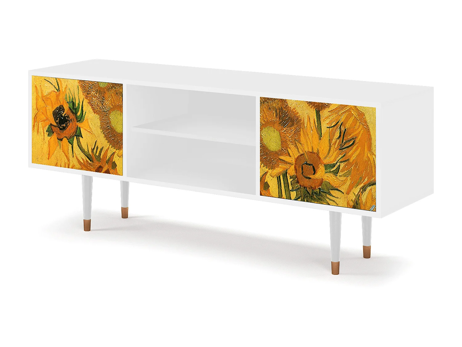 Meuble TV - 170х69х48 cm - T2 - Sunflowers, Blanc