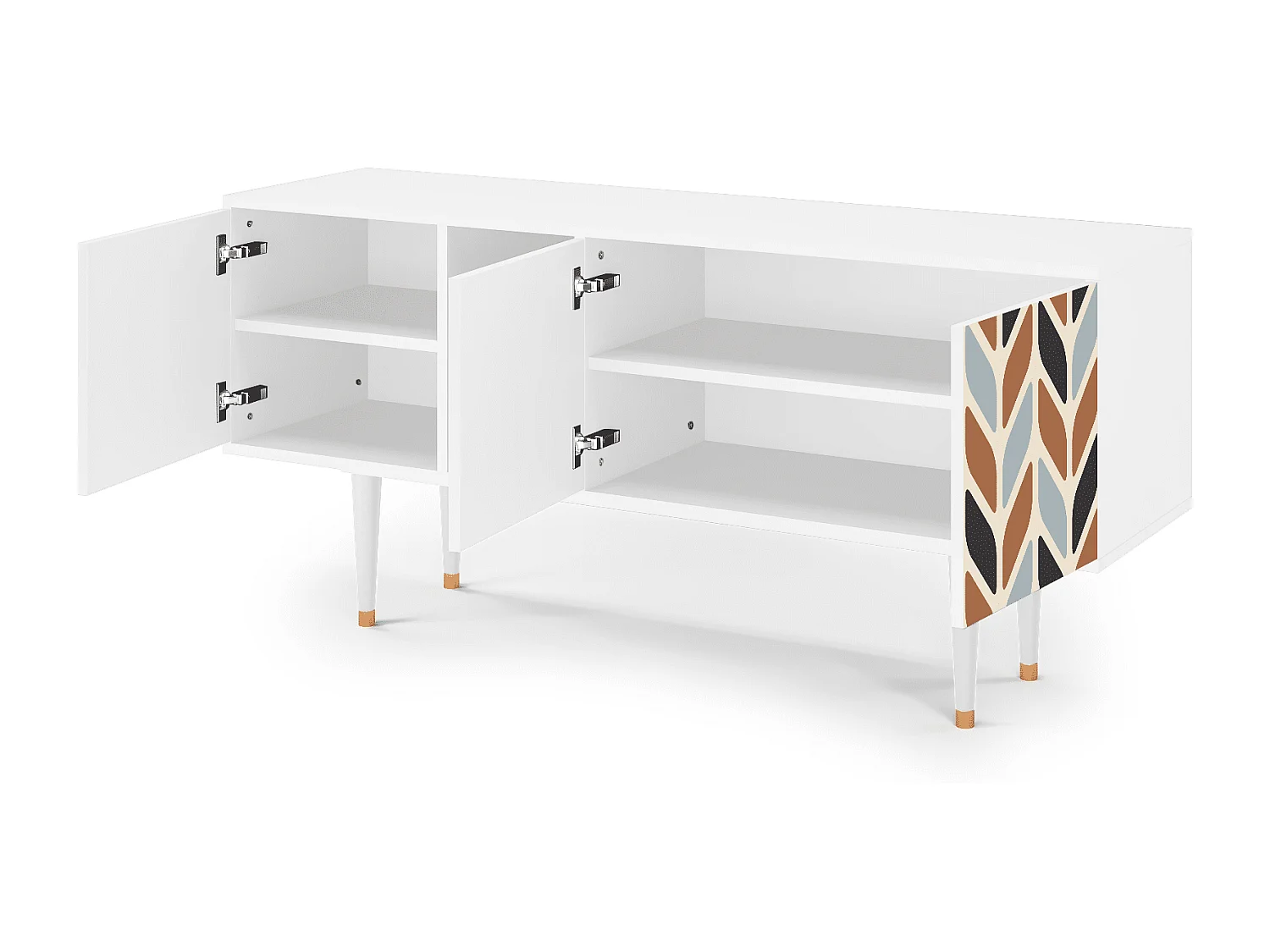 TV-meubel - 150х69х41 cm - T5 - Beige Laure, Wit