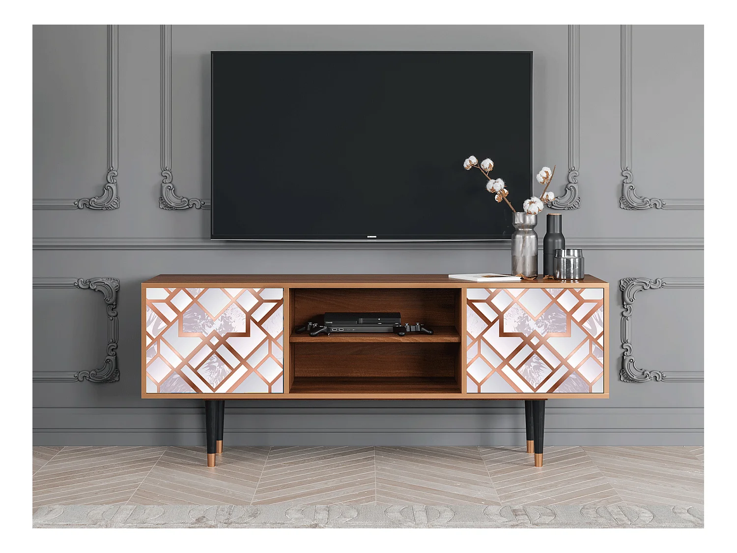 Meuble TV - 170х69х48 cm - T2 - Pastel Fairytale, Noyer