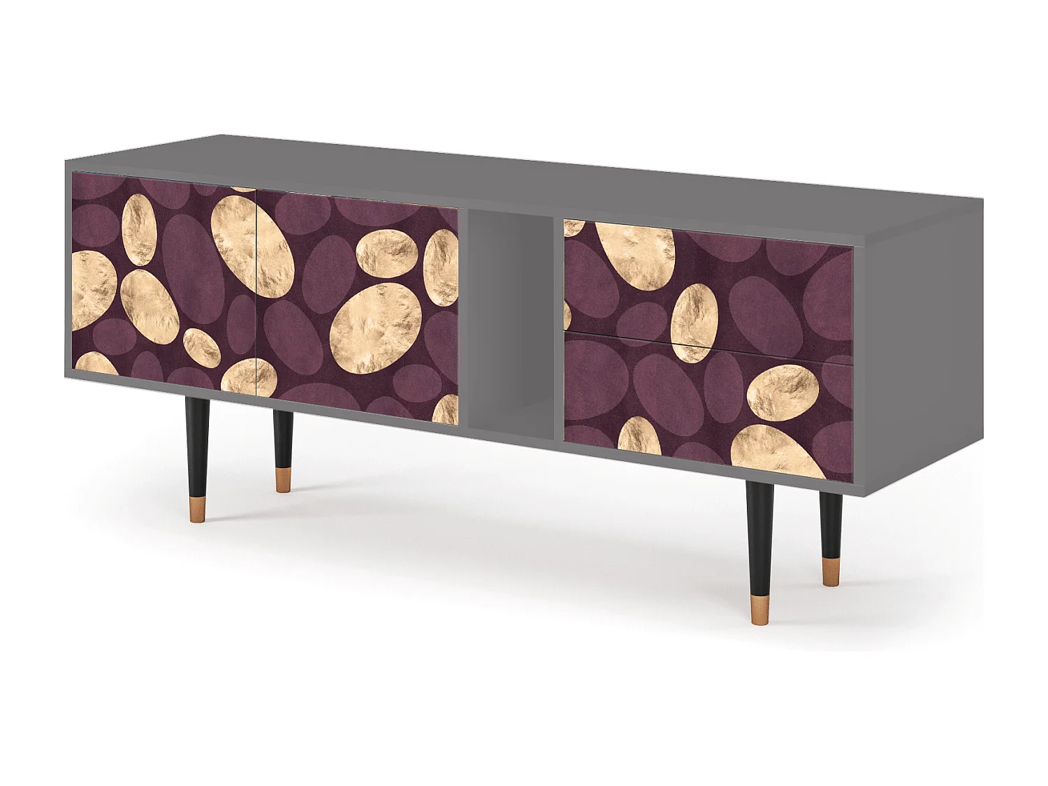 Meuble TV - 170х69х48 cm - T1 - Fine Wine, Gris