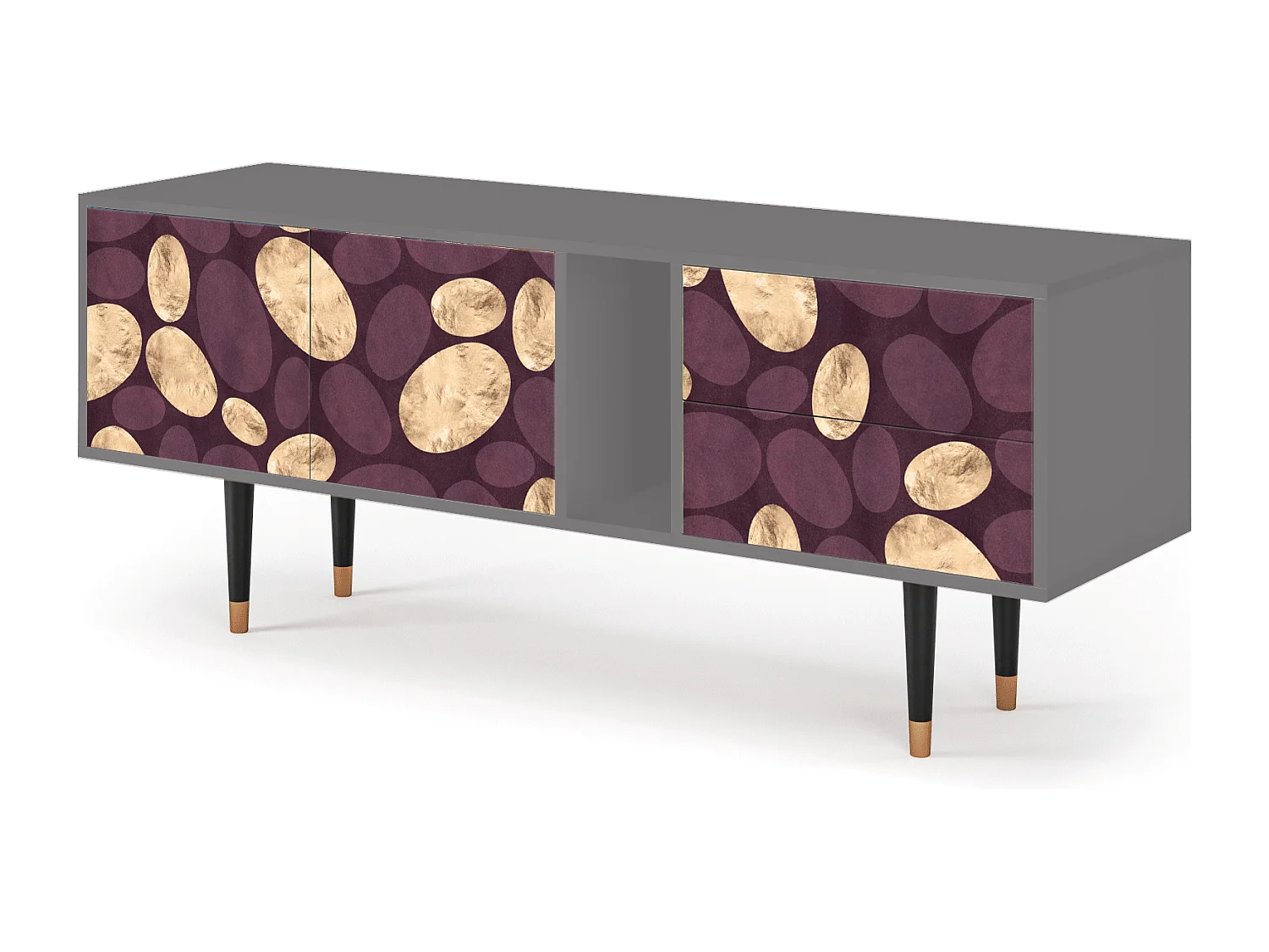 Szafka RTV - 170х69х48 cm - T1 - Fine Wine, Szary