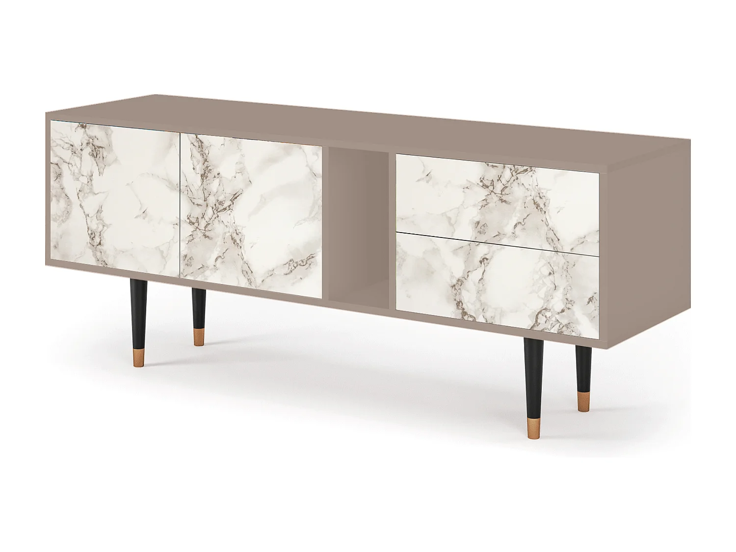 Mueble de TV - 170х69х48 cm - T1 - Milk Marble, Latte