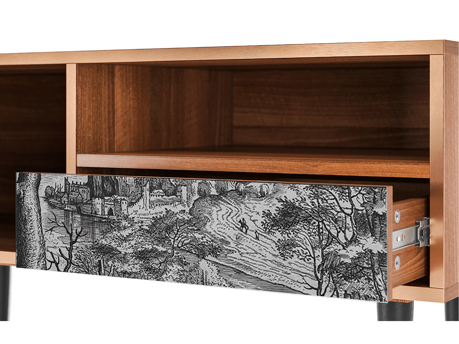 Meuble TV - 115х59х48 cm - T3 - Milites Requiescentes, Noyer