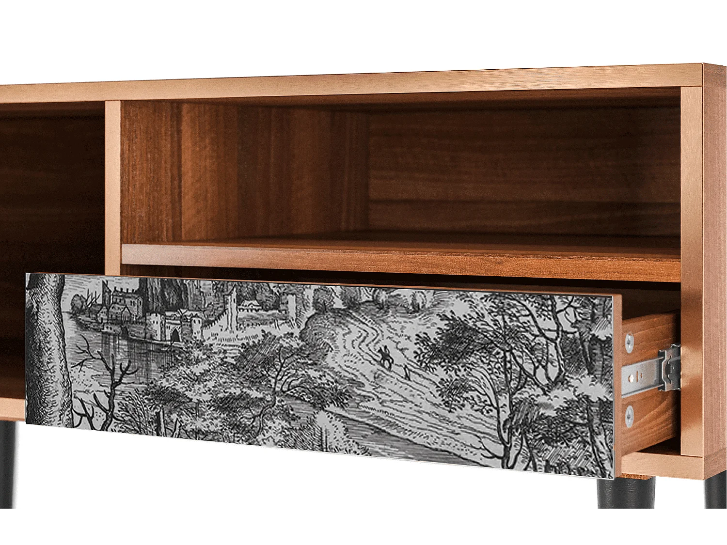 Meuble TV - 115х59х48 cm - T3 - Milites Requiescentes, Noyer