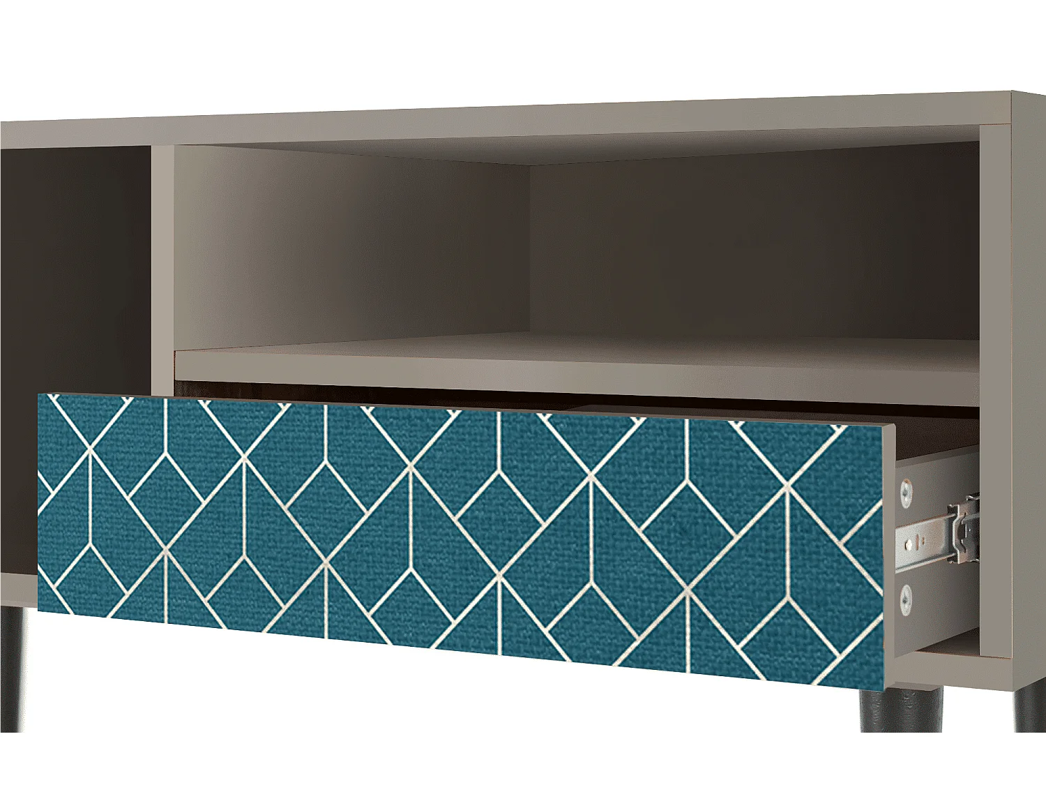 Meuble TV - 115х59х48 cm - T3 - Turquoise Geometry, Sable