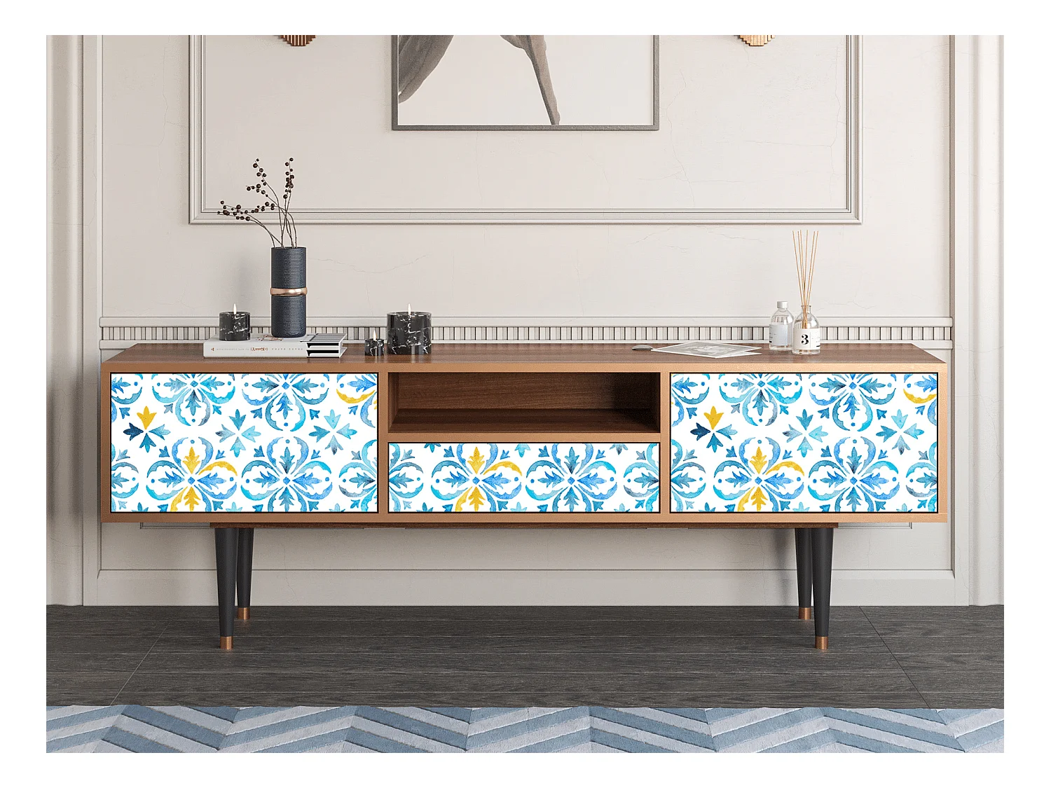 Meuble TV - 170х59х41 cm - T6 - Lisbon Flover, Noyer