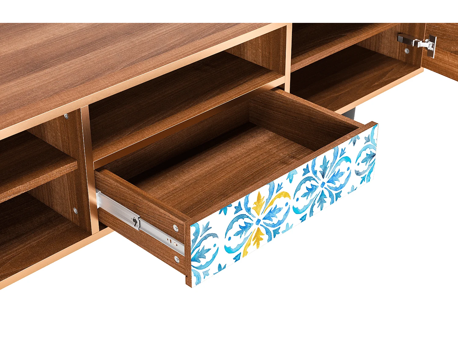 Meuble TV - 170х59х41 cm - T6 - Lisbon Flover, Noyer